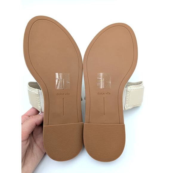Dolce Vita Aperol Scalloped Slide Sandal Women's Slip-On Ivory Size US6.5 - Picture 8 of 10
